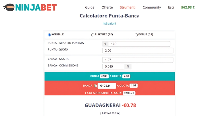 pagamento-anticipato-matched-betting-ninjabet-fare-soldi-online-calcolatore-punta-banca