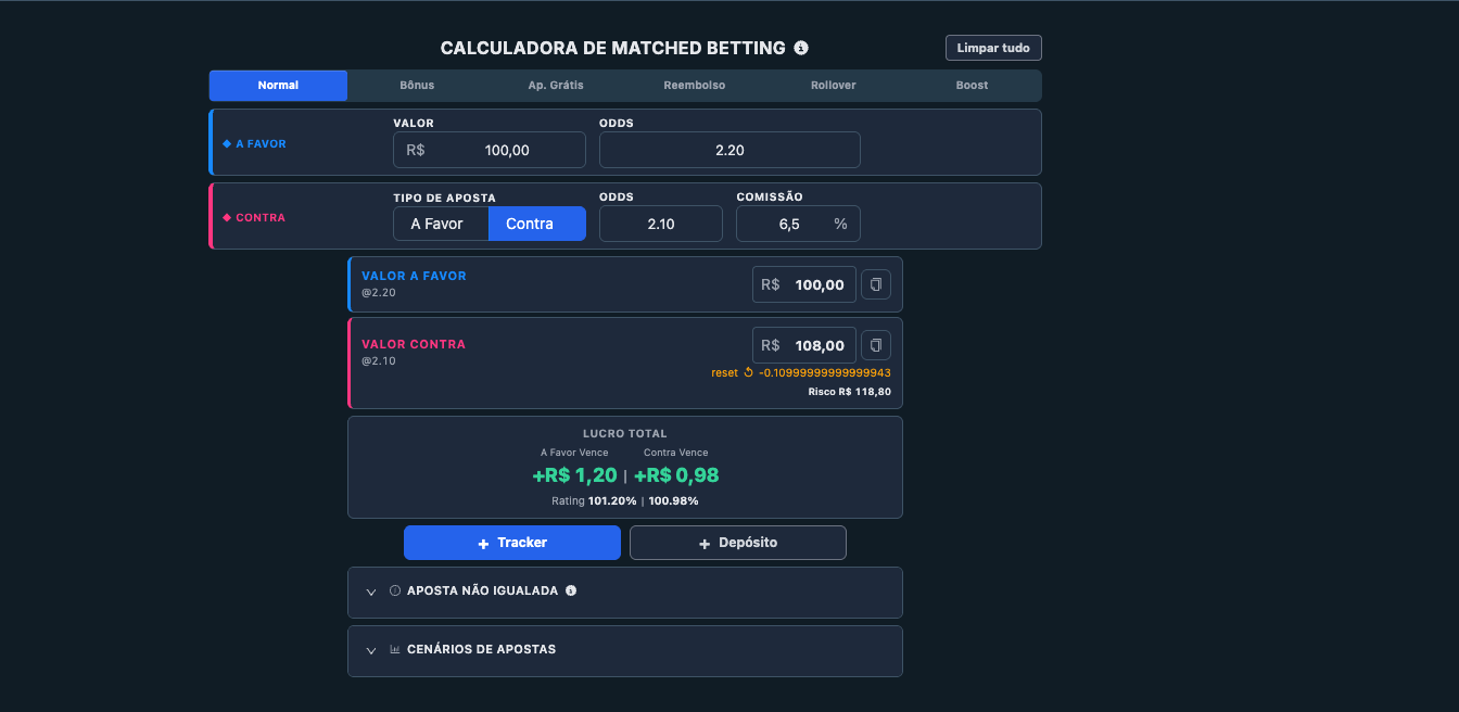 Calculadora com desbalanceamento de valores
