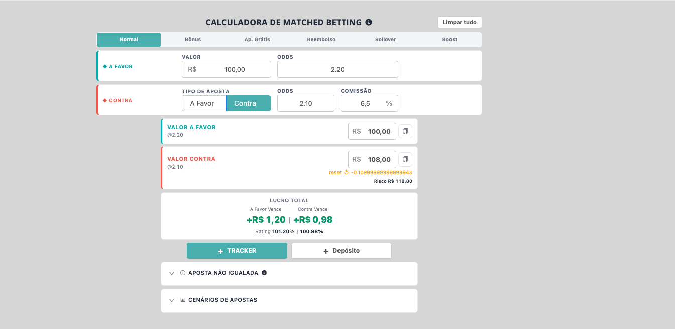 Calculadora com desbalanceamento de valores
