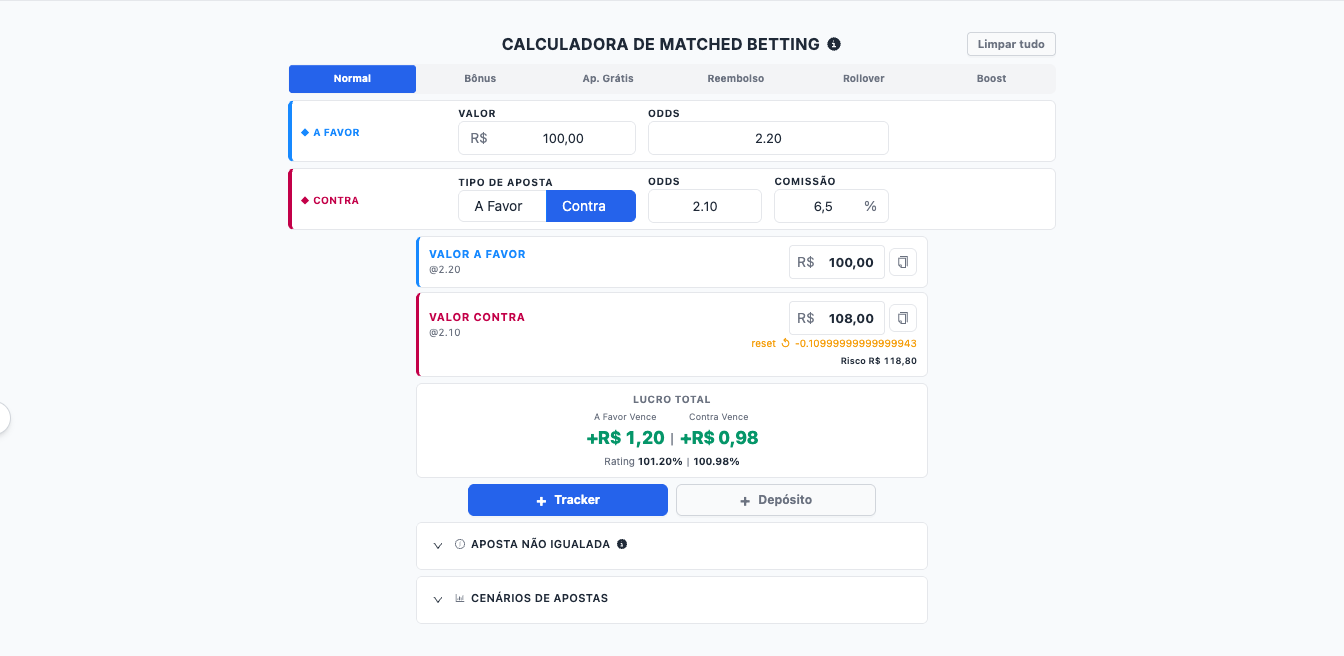 Calculadora com desbalanceamento de valores